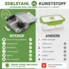 VITCOCO Lunchbox Edelstahl 1400 ml – auslaufsichere Bento Box mit Trennwand, Brotdose für Kinder & Erwachsene