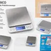 DERICO Digitale Küchenwaage bis 2 kg – Feinwaage mit Edelstahl-Plattform & 2 transparenten Schalen
