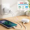 Derico 45W GaN - Schnellladegerät -  USB-C PD & USB-A QC 3.0 – 2-Port Netzteil mit PPS, EU-Stecker, weiß