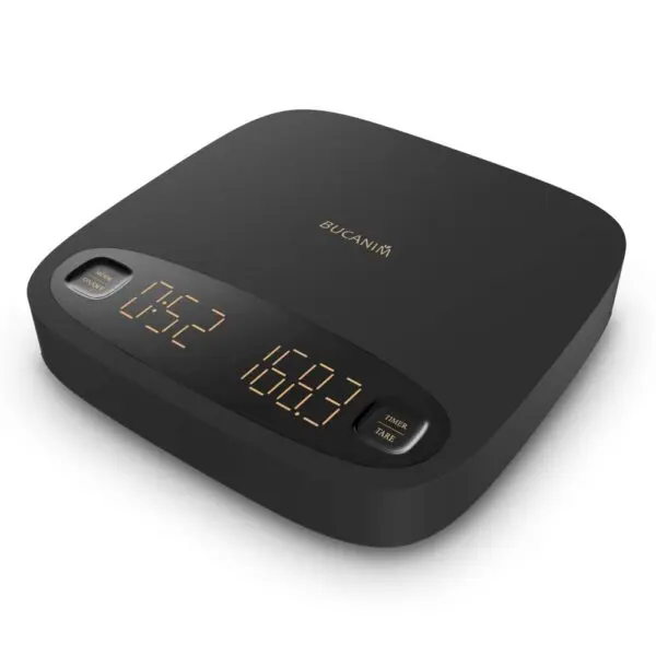 Digitale Kaffeewaage mit Timer – 0,1 g Präzision, USB-aufladbar, Tara-Funktion, LED-Display, 0,1–2000 g, schwarz