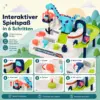 Dinosaurier Abenteuer Spielzeugbahn ab 3 Jahren – Interaktives Dino-Bahn-Spiel mit Zügen, Knöpfen, Hebeln & Aufklebern – Motorikspielzeug