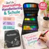 60 Farben Dual Brush Pens – Doppelspitzen-Stifte im praktischen Etui
