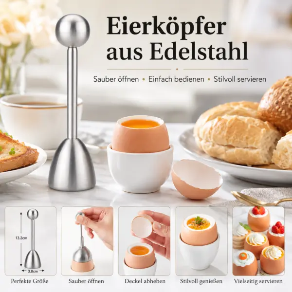 Eierköpfer Edelstahl – praktischer Eieröffner für perfekt servierte Frühstückseier