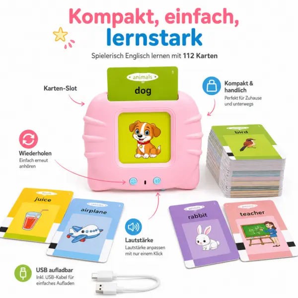 Englisch Lernkarten für Kinder mit Sprachgerät