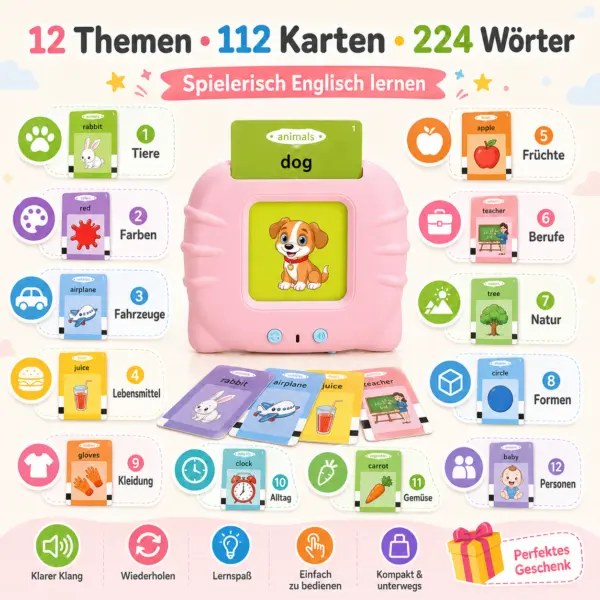 Englisch Lernkarten für Kinder mit Sprachgerät