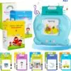 Interaktive Lernkarten Deutsch Englisch für Kinder – 255 Karten mit 510 Wörtern, sprechendes Lernspielzeug, Flashcards mit Kartenlesegerät, USB-aufladbar