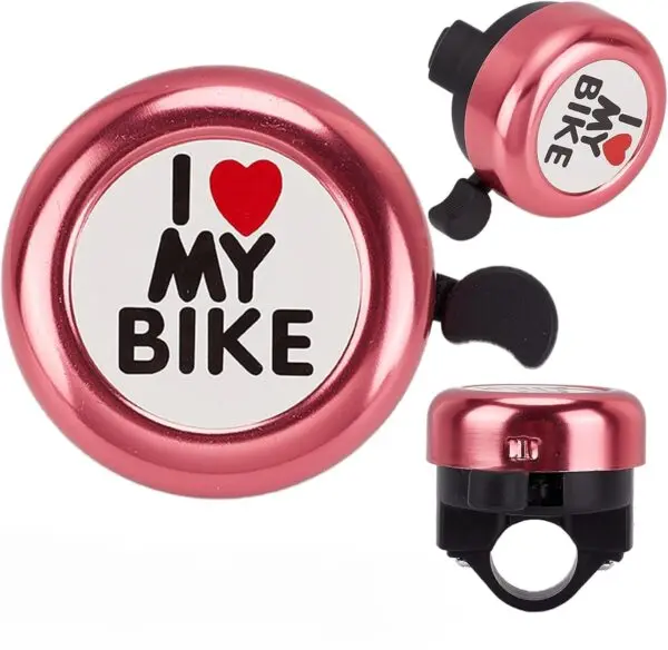 2er Fahrradklingel-Set „I Love My Bike“ mit Stickern & Schraubendreher – für Kinder, Jugendliche & Erwachsene