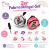 2er Fahrradklingel-Set „I Love My Bike“ mit Stickern & Schraubendreher – für Kinder, Jugendliche & Erwachsene