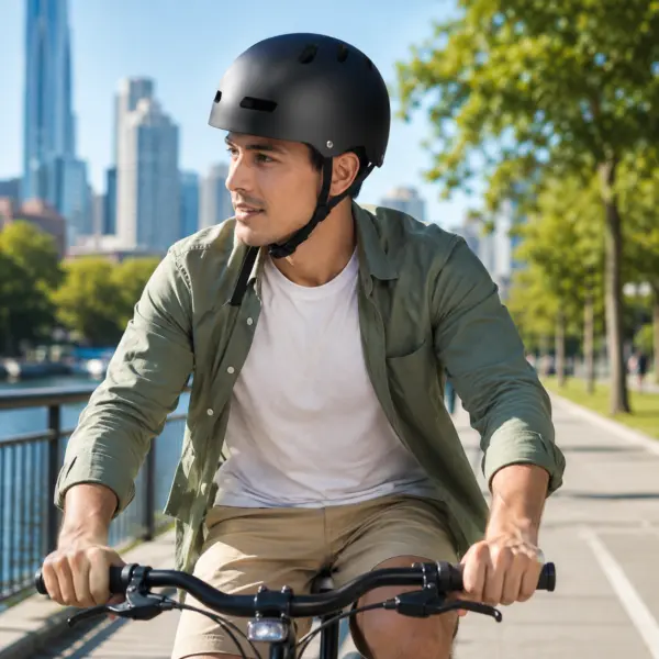 Schutzhelm Größe M – matter Fahrradhelm mit Belüftung, verstellbarem Drehverschluss und gepolstertem Kinnriemen – Fahrrad, E-Scooter und Skateboard