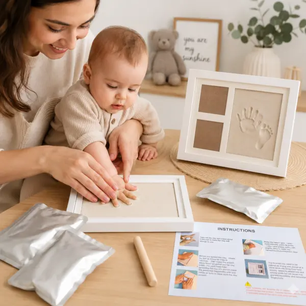 Baby Hand- & Fußabdruck Bilderrahmen Set – Erinnerungen für die Ewigkeit
