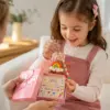 Geschenk für die Schule Mädchen Einschulungs-Anhänger mit Geschenkbox – bunter Schulkind Schlüsselanhänger mit ABC-Perlen, Herz-Anhänger & Regenbogen – Geschenk zur Einschulung