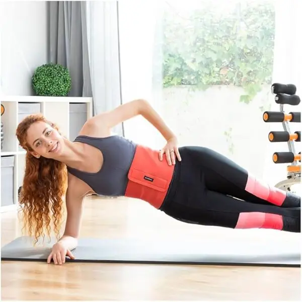Gürtel rot Swelker Fitness Sauna-Gürtel – verstellbarer Sportgürtel mit Sauna-Effekt