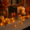 Halloween Lichterkette Deko zu Hause Halloween Lichterkette mit 20 LED Kürbissen – 3 m batteriebetriebene Kürbis-Lichterkette mit warmweißem Licht – Dekoration für Fenster, Tisch und mehr