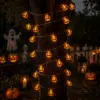 Halloween Lichterkette mit 20 LED Kürbissen am Baum Halloween Lichterkette mit 20 LED Kürbissen – 3 m batteriebetriebene Kürbis-Lichterkette mit warmweißem Licht – Dekoration für Fenster, Tisch und mehr