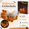 Halloween Lichterkette mit 20 LED Kürbissen – 3 m batteriebetriebene Kürbis-Lichterkette mit warmweißem Licht – Dekoration für Fenster, Tisch und mehr