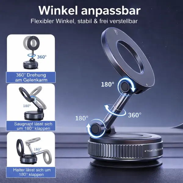 Magnetische Handyhalterung – Starker Saugnapf & 360° Drehung – Universal Smartphone Halter für Auto, Tisch & Zuhause