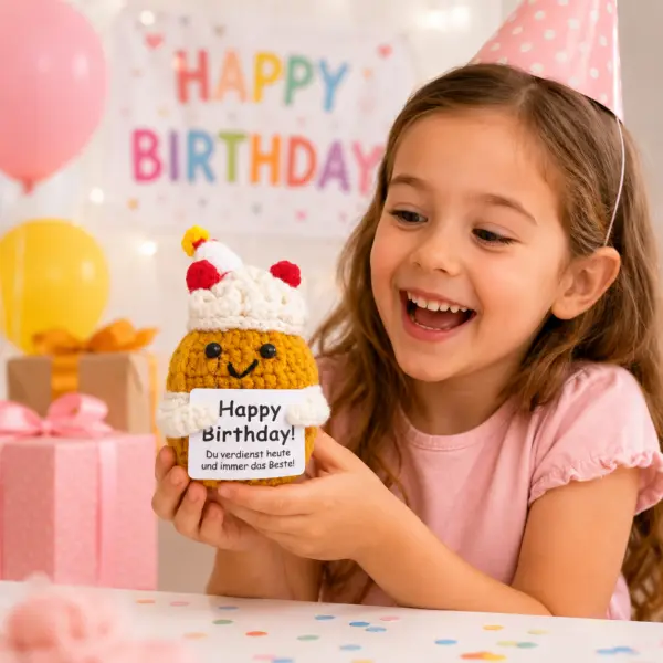 Happy Birthday Kartoffel – süße gehäkelte Geschenkfigur Happy Birthday Kartoffel – süße gehäkelte Geschenkfigur mit Geburtstagsbotschaft/ Geburtstagsgeschenk für Freunde, Familie, Kollegen, Kinder