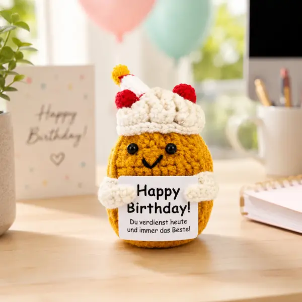 Happy Birthday Kartoffel – süße gehäkelte Geschenkfigur mit Geburtstagsbotschaft Geburtstagsgeschenk für Freunde, Familie, Kollegen Happy Birthday Kartoffel – süße gehäkelte Geschenkfigur mit Geburtstagsbotschaft/ Geburtstagsgeschenk für Freunde, Familie, Kollegen, Kinder