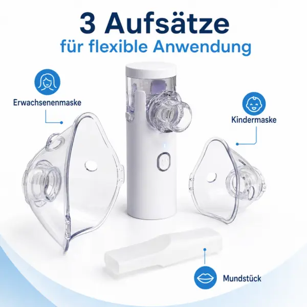 Inhalator für Kinder und Erwachsene Tragbarer Mini Inhalator – leise Vernebelung ≤30 dB, ideal für Kinder bei Asthma, Husten, Erkältung, Mini Vernebler für Zuhause und unterwegs