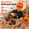 Kinder Werkzeugset ab 3 Jahren, großes Spielzeug-Werkzeugset mit elektrischer Kettensäge, Bohrmaschine & Kreissäge