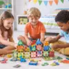 Magnetbausteine Dinosaurier Set – 54 Teile (42 Magnetblöcke + 12 Dino-Figuren) – Magnetisches Konstruktionsspielzeug für Kinder ab 3 Jahren