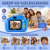 Kinderkamera Einhorn Blau – 20 MP, 1080P HD-Video, 32 GB Speicherkarte, Spiele & Silikonhülle