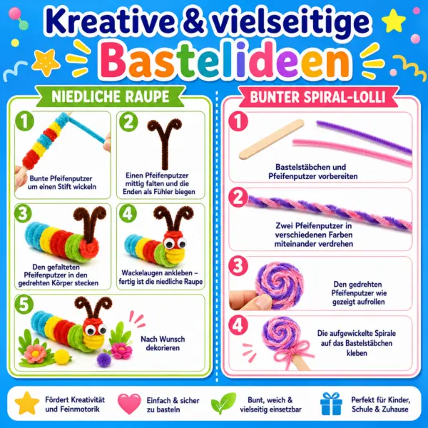 Bastelset Kreativset 1500+ Teile – großer Bastelspaß für kleine Künstler