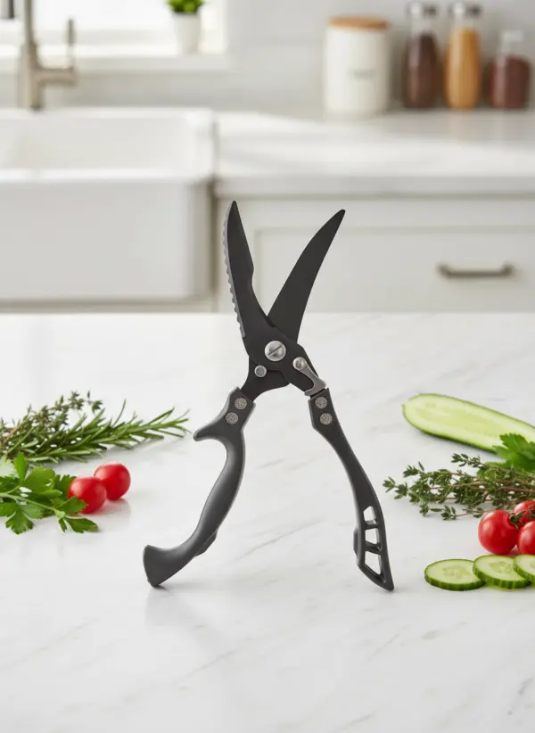 Multifunktionale Küchenschere 25,5 cm – kräftige Geflügelschere für Fleisch, Fisch, Kräuter & Gemüse – Ergonomischer Griff, rutschfest & rostfrei
