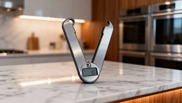 Digitale Küchenwaage klappbar – Präzision bis 5 kg, 1 g-Schritte, Edelstahl, beleuchtetes Display, platzsparend