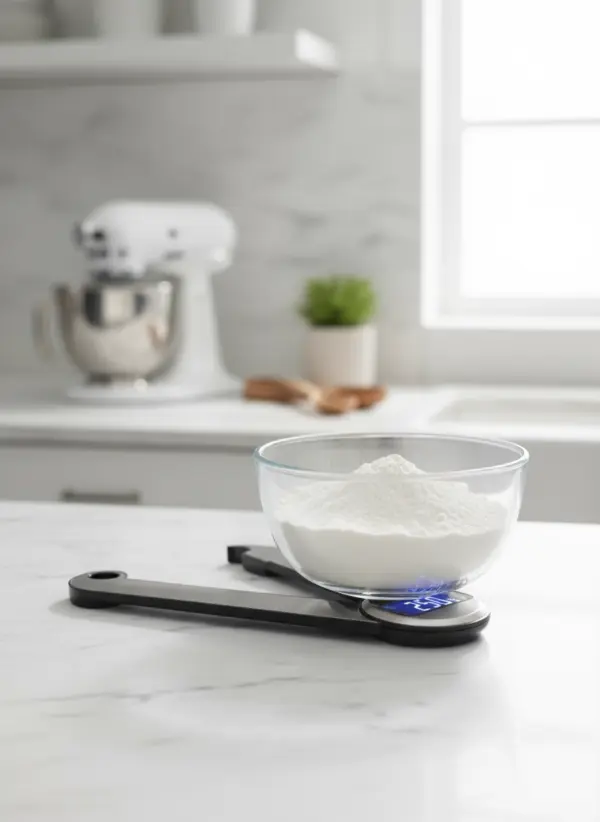 Digitale Küchenwaage klappbar – Präzision bis 5 kg, 1 g-Schritte, Edelstahl, beleuchtetes Display, platzsparend