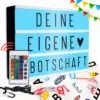LED Lightbox LED Lightbox A4 Leuchtbox mit Fernbedienung – 16 Farben, USB & Batteriebetrieb, 294 Karten – Party Box für Geburtstag, Hochzeit & Deko