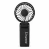 Linawee 3-in-1 Handventilator USB wiederaufladbar, 5 Stufen, 1800 mAh, leise, faltbar, mit LED-Display, Trageband, Schwarz