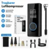 Luftkompressor mit Zubehör Akku-Luftkompressor tragbar bis 150 PSI – digitale elektrische Luftpumpe mit LCD-Display, LED-Licht, Auto-Abschaltung und 12-V-Autokabel