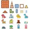 Magnetbausteine Dinosaurier Set – 54 Teile (42 Magnetblöcke + 12 Dino-Figuren) – Magnetisches Konstruktionsspielzeug für Kinder ab 3 Jahren