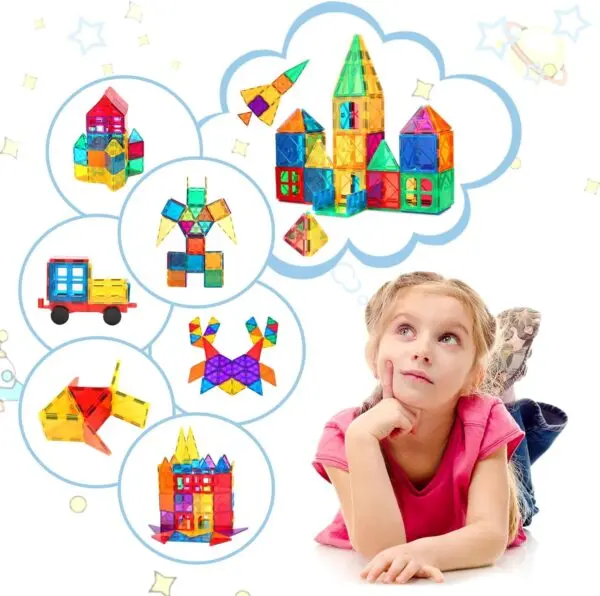 Magnetische Bausteine 50 Teile Magnetische Steine Blöcke für Kinder