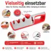 4-in-1 Messerschärfer mit Winkeleinstellung – Grau/Rot