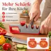 4-in-1 Messerschärfer mit Winkeleinstellung – Grau/Rot