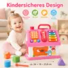 Montessori Haus Spielzeug ab 18 Monaten – Lernspielzeug mit Musik, Formen, Telefon, Xylophon, Steckspiel & Motorik-Spielhaus für Kleinkinder, Rosa
