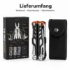 15 in 1 Multitool Multifunktionswerkzeug Schwarz mit Zange Messer Säge Schere Schraubendreher & Nylontasche – Camping Outdoor Werkzeug