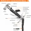 Multitool mit Hammer, Zange & Schraubendreher-Bits – Kompaktes 17-cm-Multifunktionswerkzeug mit Tasche, schwarz