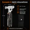 Multitool mit Hammer, Zange & Schraubendreher-Bits – Kompaktes 17-cm-Multifunktionswerkzeug mit Tasche, schwarz