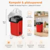 Popcornmaschine Heißluft – rote Popcorn Maker Maschine für frisches Popcorn ohne Öl