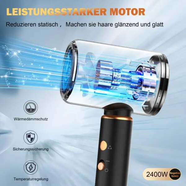 Profi Haartrockner mit 2400W & Ionen-Technologie – Schnelles, schonendes Haarstyling