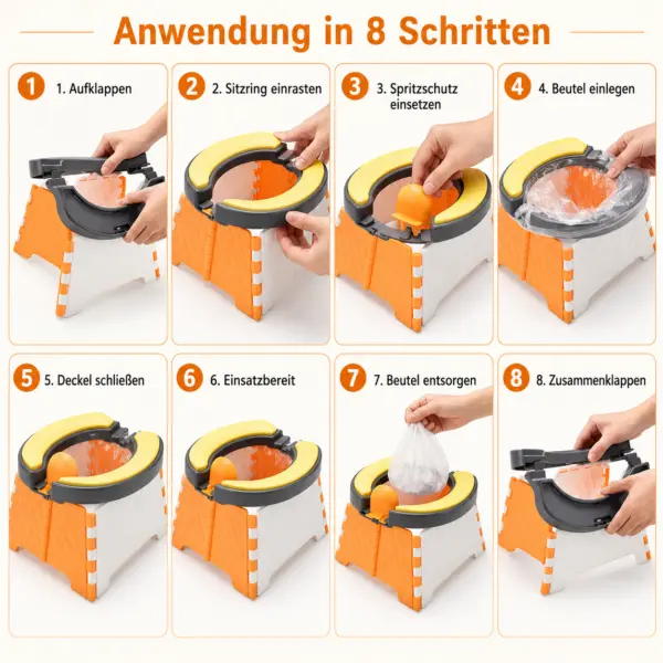 Tragbares Kinder-Töpfchen – faltbar mit Spritz