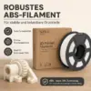 SUNLU 3D Drucker Filament ABS 1,75 mm Cremeweiß/White, 1 kg Spule, Toleranz ±0,02 mm, 3D Printer Filament für FDM 3D Drucker