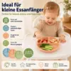 3er-Set Silikon-Teller mit Saugnapf – praktische Kinderteller für entspannte Mahlzeiten