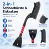 Schneebürte und Eiskratzer Bild 2 2-in-1 Schneebürste mit abnehmbarem Eiskratzer – Auto-Schneebesen mit weichen Borsten und rutschfestem Komfortgriff – für Scheiben und Fentser