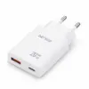 Schnellladegerät Derico DERICO 20W Schnellladegerät – USB-C PD & USB-A QC 3.0 Netzteil mit 2 Anschlüssen, kompakter EU-Stecker für Smartphone, Tablet, Kopfhörer und mehr