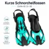 Schnorchelflossen XS, kurze Schwimmflossen, Flossen Größe 32 36, Kinder Schnorchelflossen, Schwimmflossen Kinder, kurze Flossen Urlaub, Flossen fürs Schnorcheln, Schwimmflossen türkis schwarz, verstellbare Schnorchelflossen, Flossen für Pool und Meer, Reiseflossen, Tauchflossen kurz, Flossen für Kinder und Jugendliche