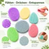 Sensoriksteine Fidget Toys Set – 12 Stück Anti-Stress Sensory Stones aus Silikon